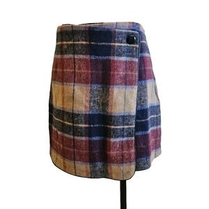 Twik Y2K Preppy Academia Clueless Plaid Mini Wrap Skirt M (A2)